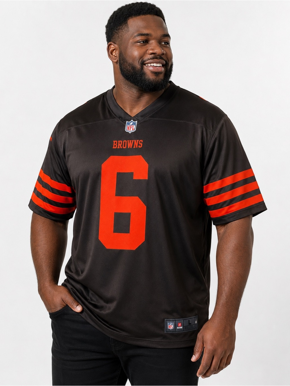 Nike NFL Baker Mayfield Cleveland Browns Nike Color Rush #6 Jersey Size L